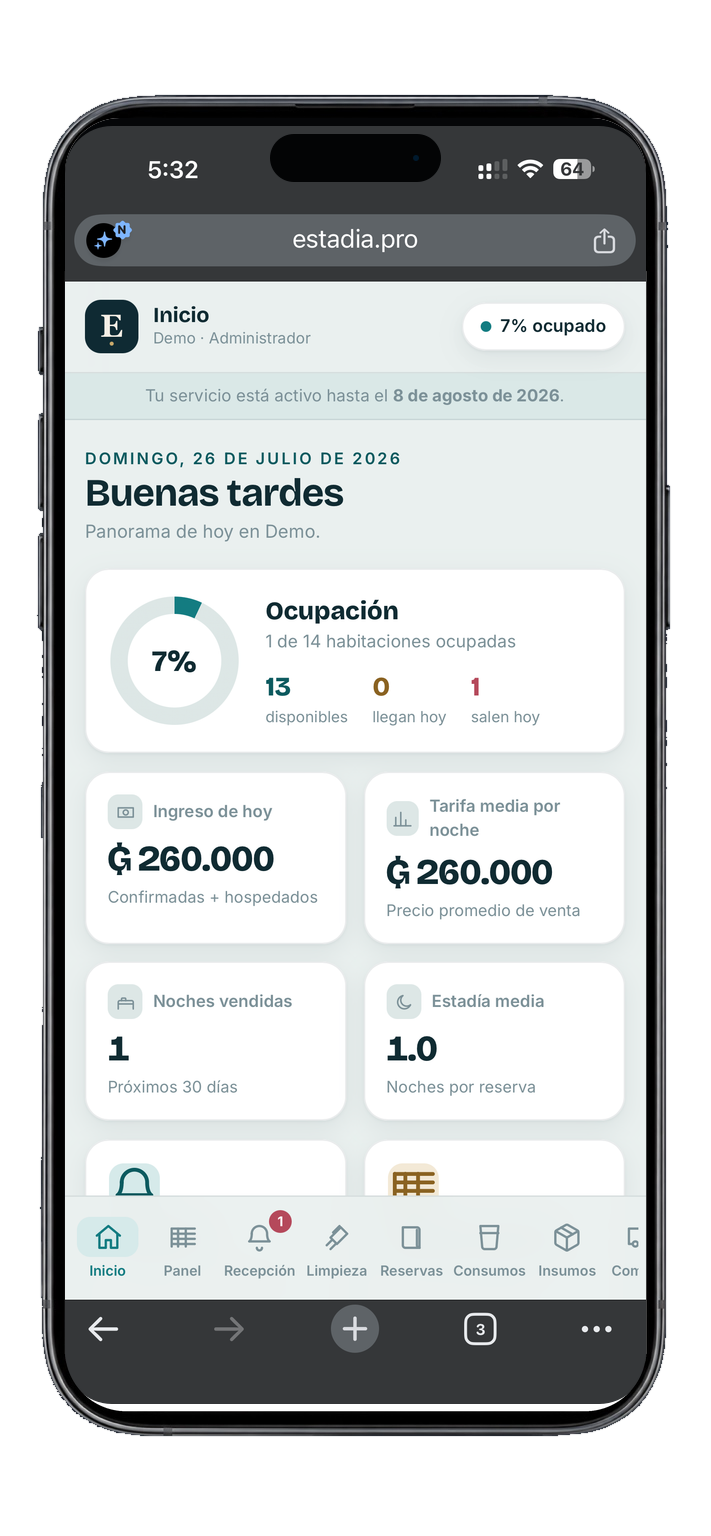 Sistema Estadía en celular