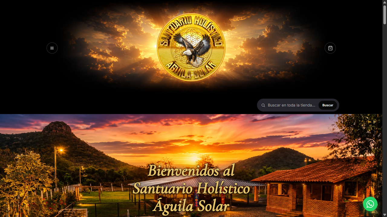 Página web de Águila Solar en computadora