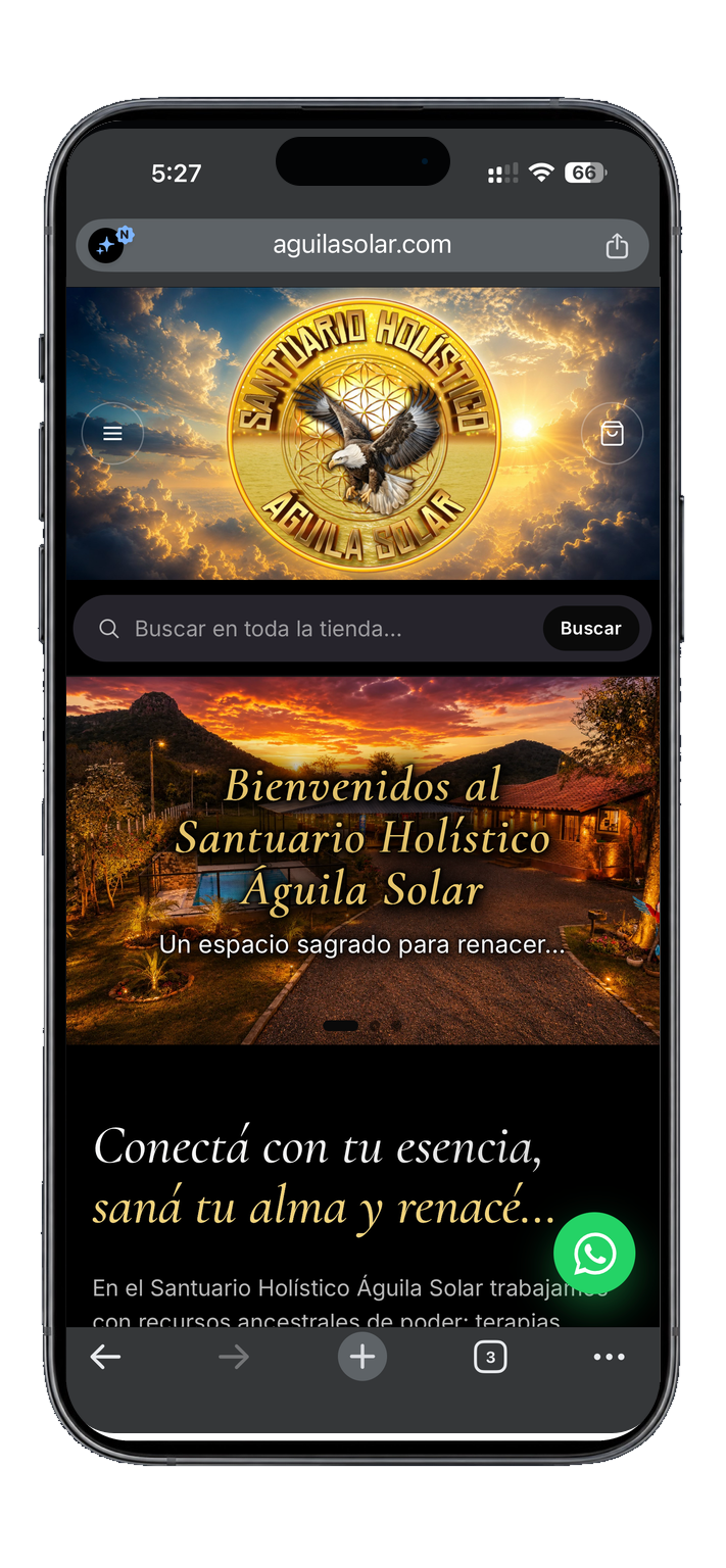 Página web de Águila Solar en celular