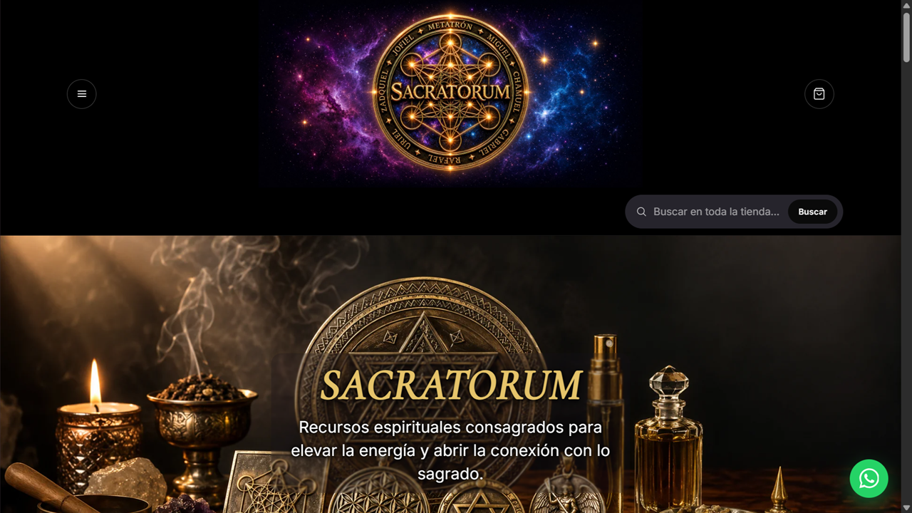 Página web de Sacratorum en computadora