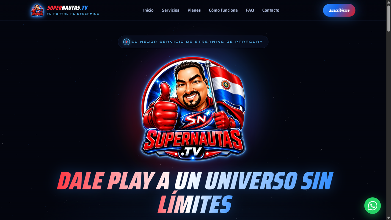 Página web de SuperNautas TV en computadora
