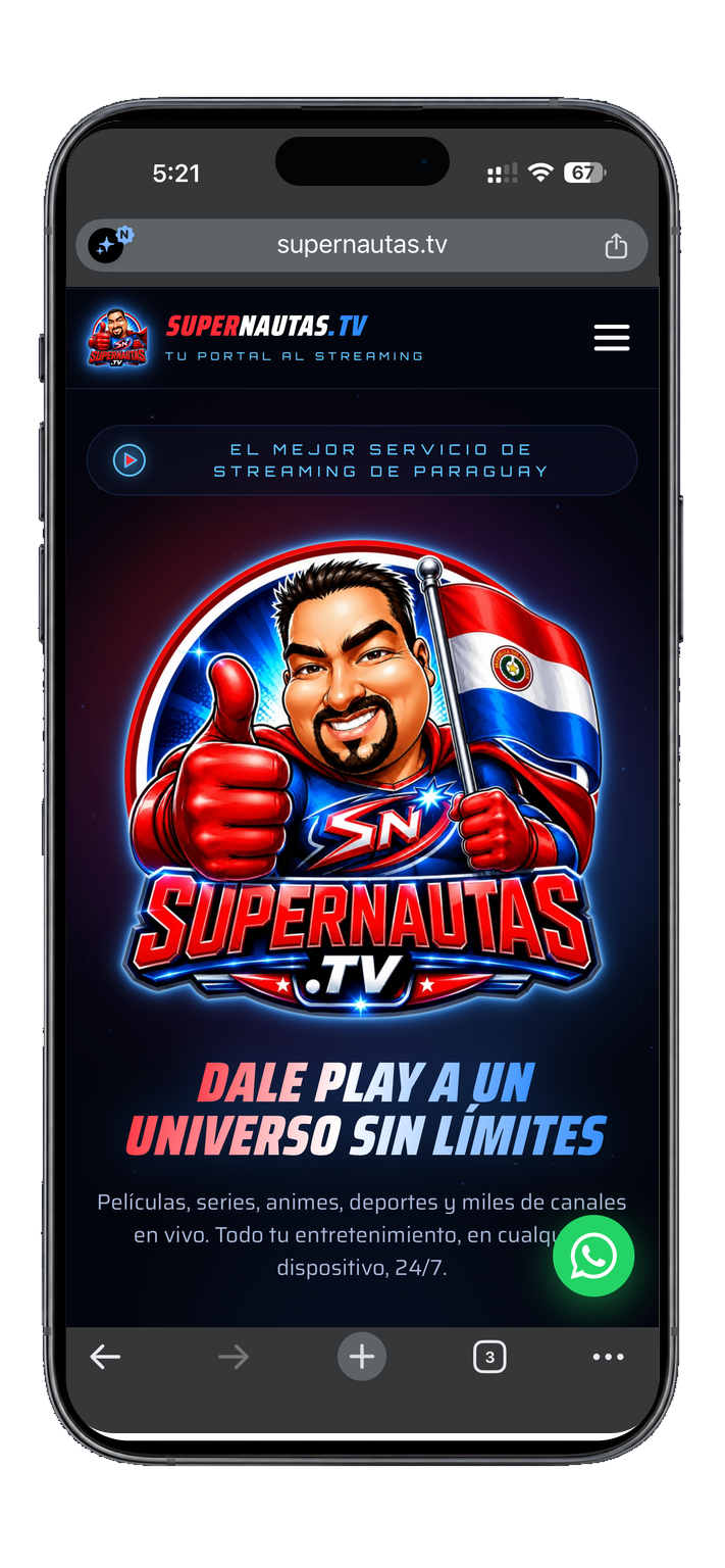 Página web de SuperNautas TV en celular